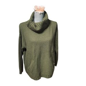 Charlie O. by Kinnucan’s Olive Green Chunky Knit Cowl Neck Sweater Size M